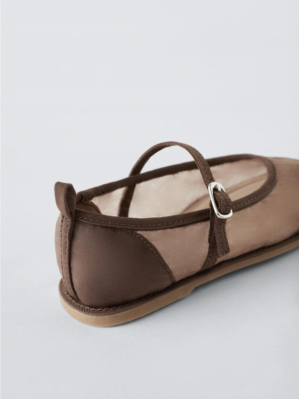 ZARA Mary Jane Organza Ballet Flats Shoes